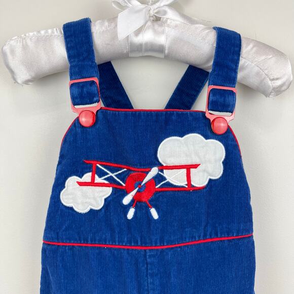 Vintage Blue Corduroy Airplane Overalls 12 Months - Picture 2 of 8